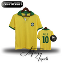 Camisa Retro Rei Pelé Seleção Brasileira 1958 Masculino