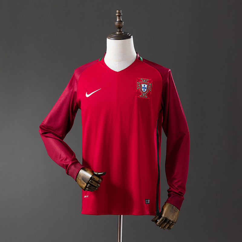 Camisa Seleção Portugal Retro 2016 - Manga Longa - Allteams Imports