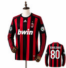 Camisa Retro Manga Longa AC Milan 2009/10 -  Ronaldinho Gaucho Personalizada