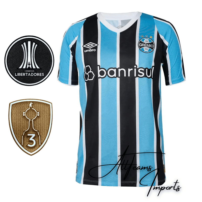 Camisa Grêmio 24/25 + Pacths Libertadores (Masculino)