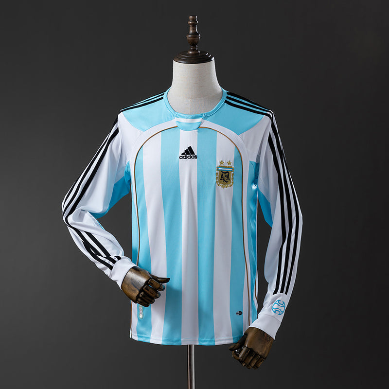 Camisa Seleção Argentina Retro 2006 - Manga Longa - Allteams Imports