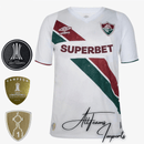 Camisa Torcedor Fluminense 24/25 + Pacths Campeão Libertadores (Masculino)