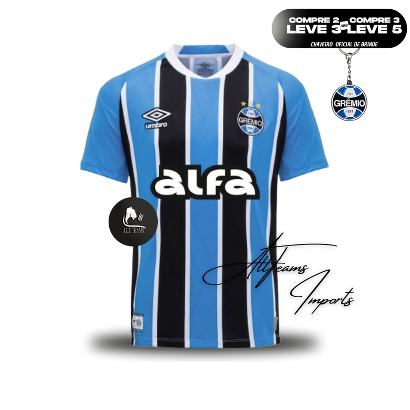 Camisa Masculino Lançamento Grêmio 25/26 + Patrocinador ALFA