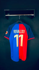 Camisa Retrô Barcelona Centenário 1999/00 Rivaldo 11 Tamanho M Pronta Entrega