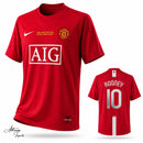 Camisa Retrô Manchester United 2007/08 Vermelha Rooney 10 Personalizada
