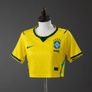Camisa Baby Look Feminina Seleção Brasileira Amarela 2026 Copa do Mundo