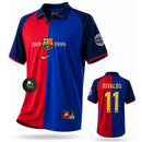 Camisa Retrô Barcelona 1999 Rivaldo Personalizada