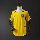 Camisa Retrô Seleção Brasileira 2002 Amarelinha Ronaldo Fenômeno 9 Personalizada