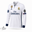 Camisa Retrô Real Madrid 2016/17 Home Manga Longa Premium + Patches Champions League | Allteams Imports