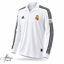 Camisa Retrô Real Madrid 2002/03 Home Manga Longa Premium + Patches Champions League | Allteams Imports