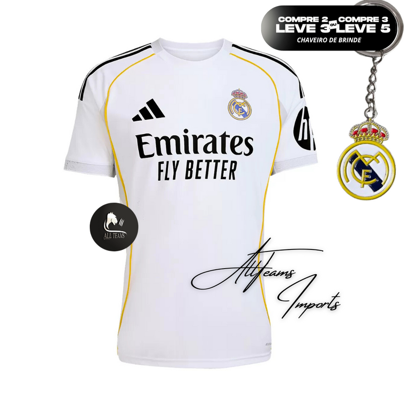 Real Madrid Home Jersey 2025/26 Masculino