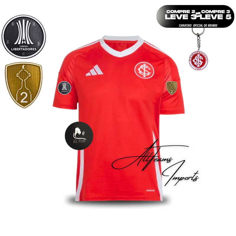 Camisa Masculino Lançamento Internacional 25/26 + Pacths Libertadores