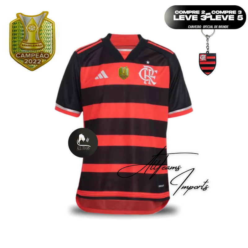 Camisa Flamengo 24/25 + Pacth Campeão Brasileiro 2022 BRINDE