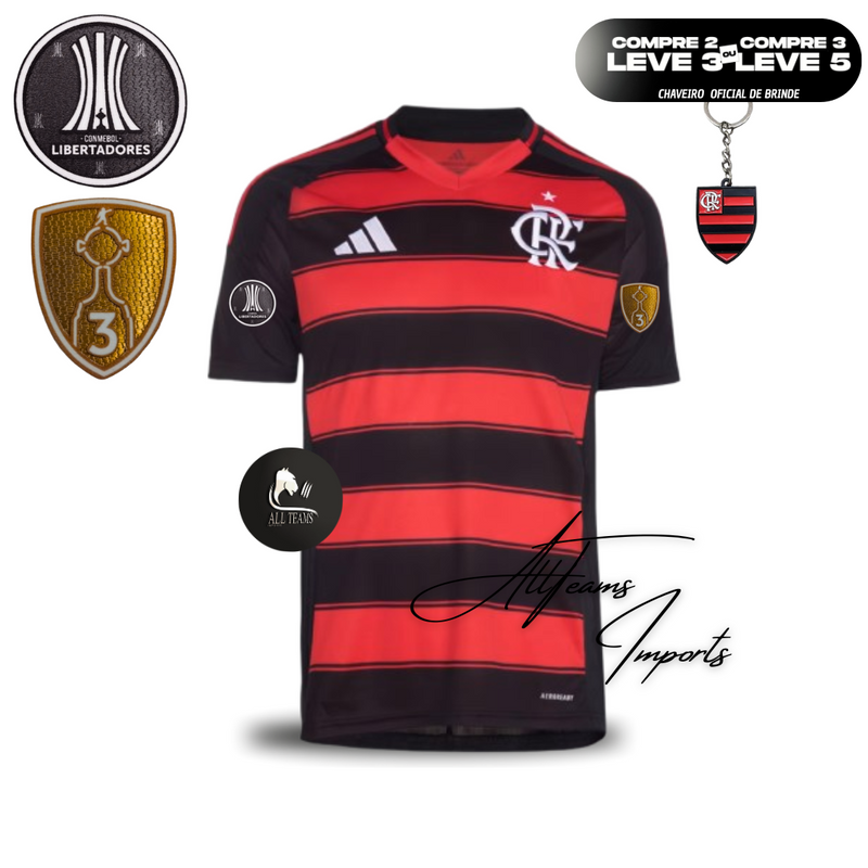 Camisa Lançamento Flamengo 25/26 + Pacths Libertadores