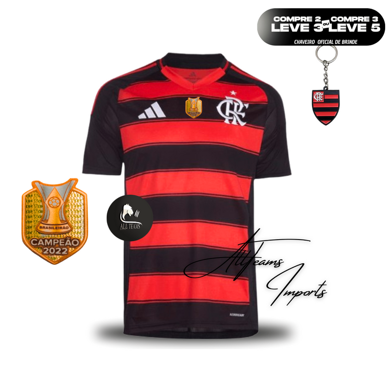 Camisa Lançamento Flamengo 25/26 + Pacth de Campeão Brasileiro 2022 (BRINDE)