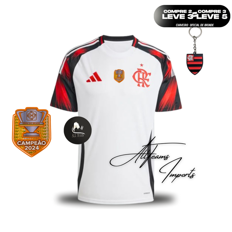 Camisa II Lançamento Flamengo 25/26 + Pacth de Campeão Copa do Brasil 2024 (BRINDE)
