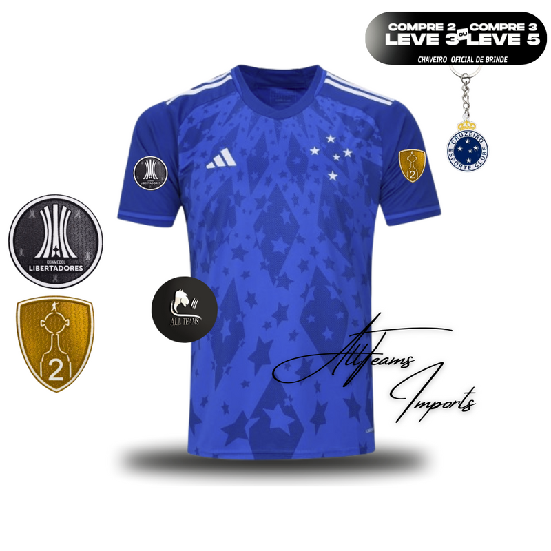 Camisa Cruzeiro 24/25 + Pacths libertadores