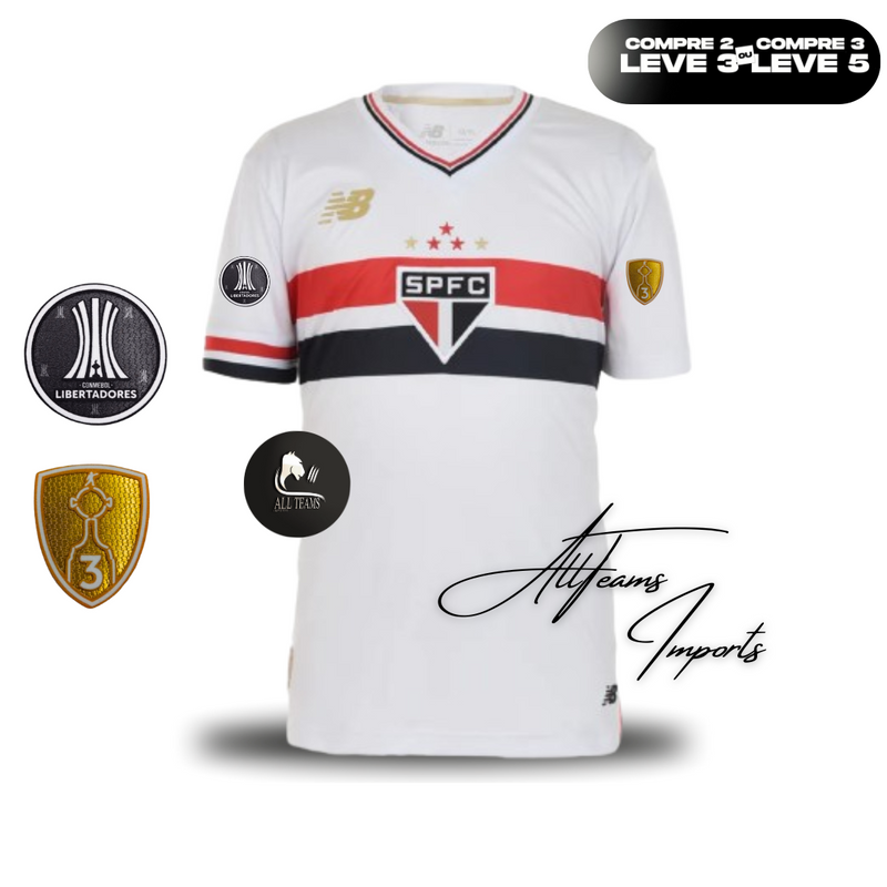 Camisa Torcedor São Paulo 25/26 + Pacths Libertadores