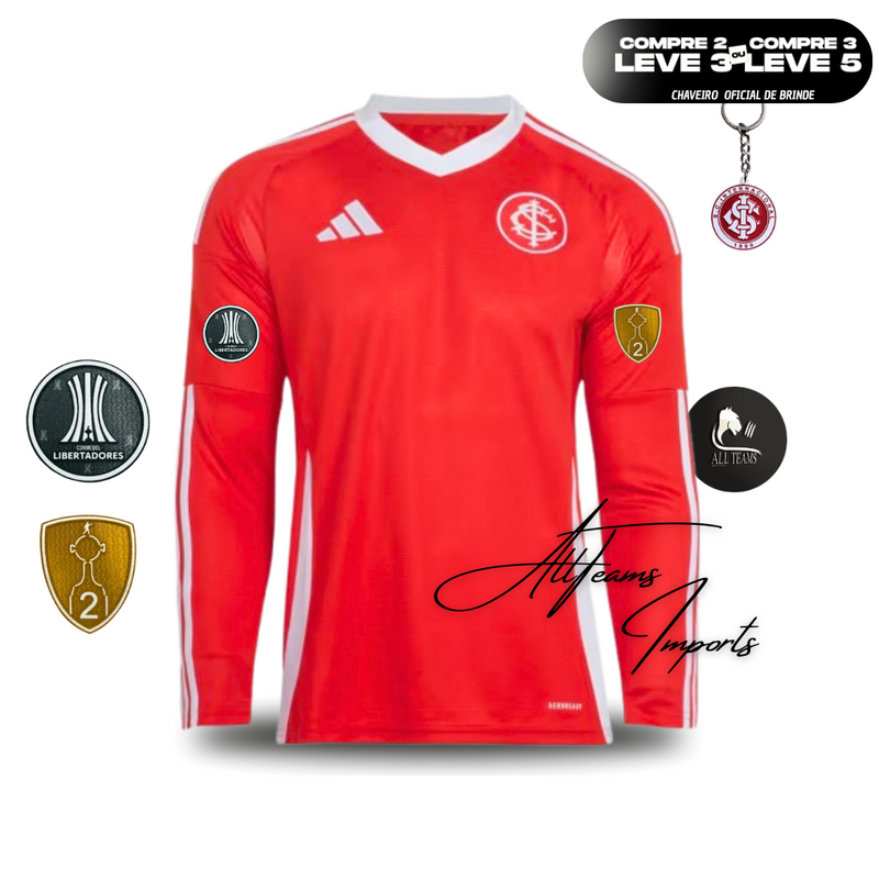 Camisa Manga Longa Lançamento internacional 24/26 + Patchs Libertadores