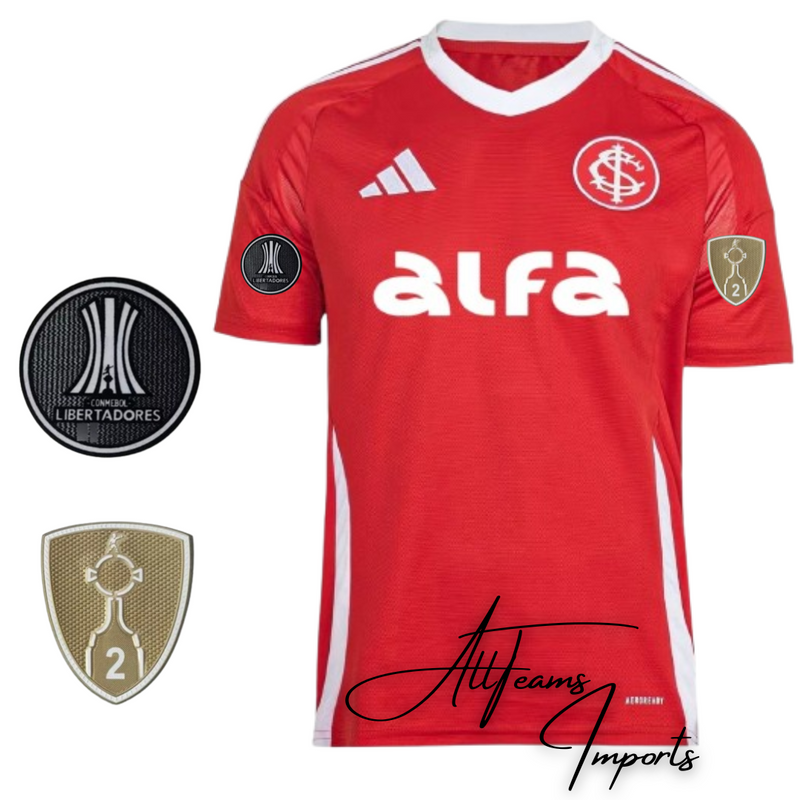 Camisa Masculino Lançamento Internacional 25/26 ALFA + Pacths Libertadores