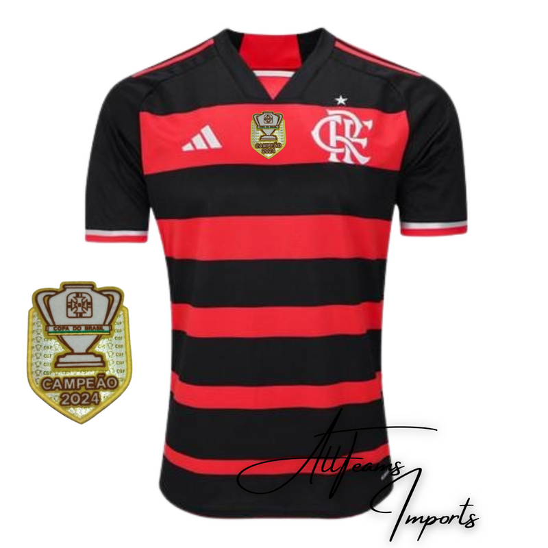 Camisa Flamengo 24/25 + Pacth de Campeão Copa do Brasil (BRINDE)