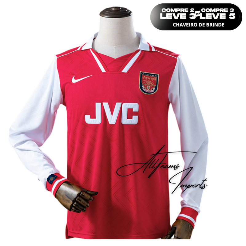Camisa Arsenal Retro 1997 - Manga Longa - Allteams Imports