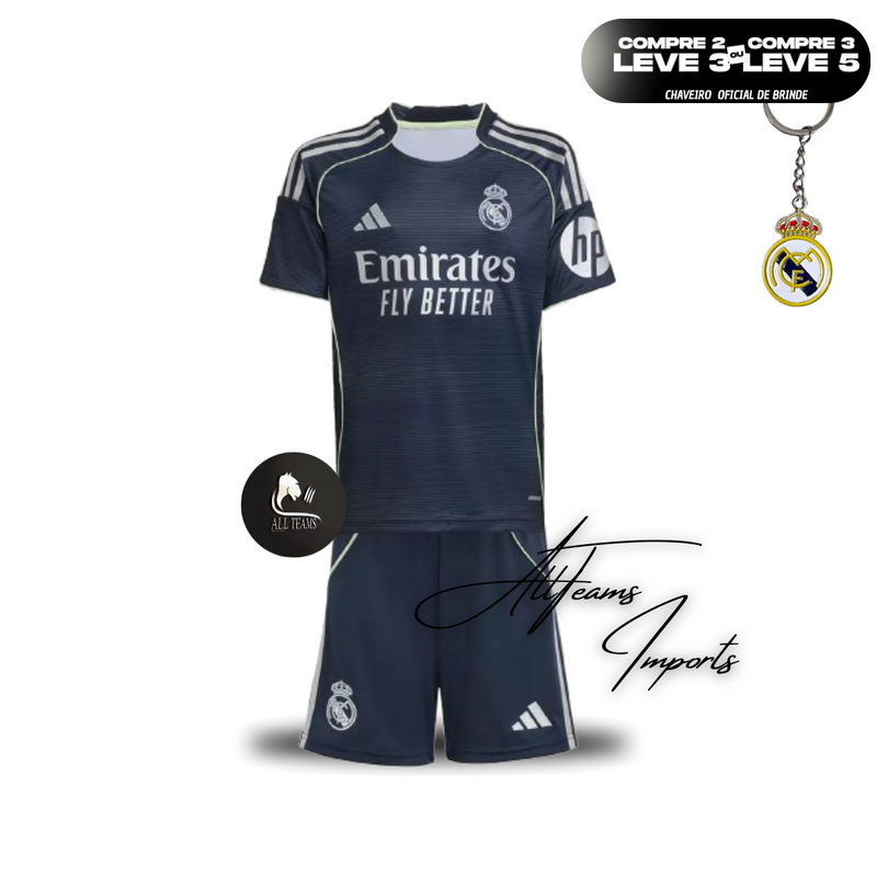 Kids Real Madrid Away Jersey Kit 2025/26
