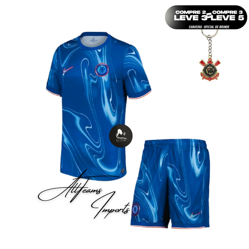 Kid's Chelsea Home Jerseys Kit(Jersey+Shorts) 2024/25