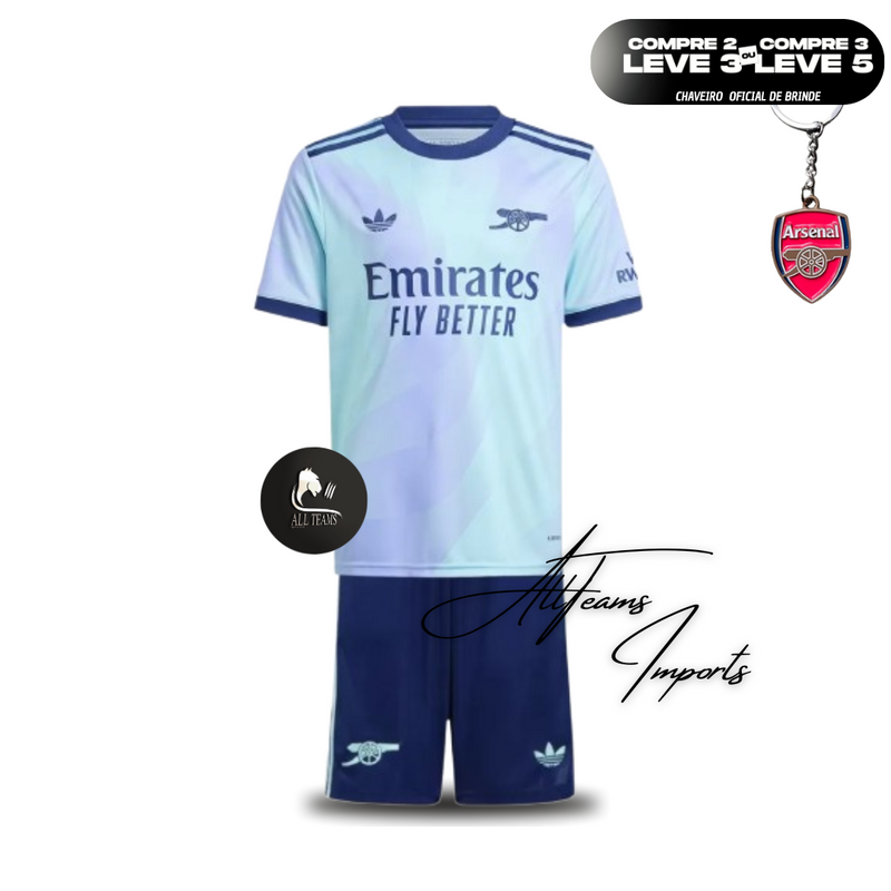 Kid's Arsenal Third Away Jersey Kit(Jersey+Shorts) 2024/25