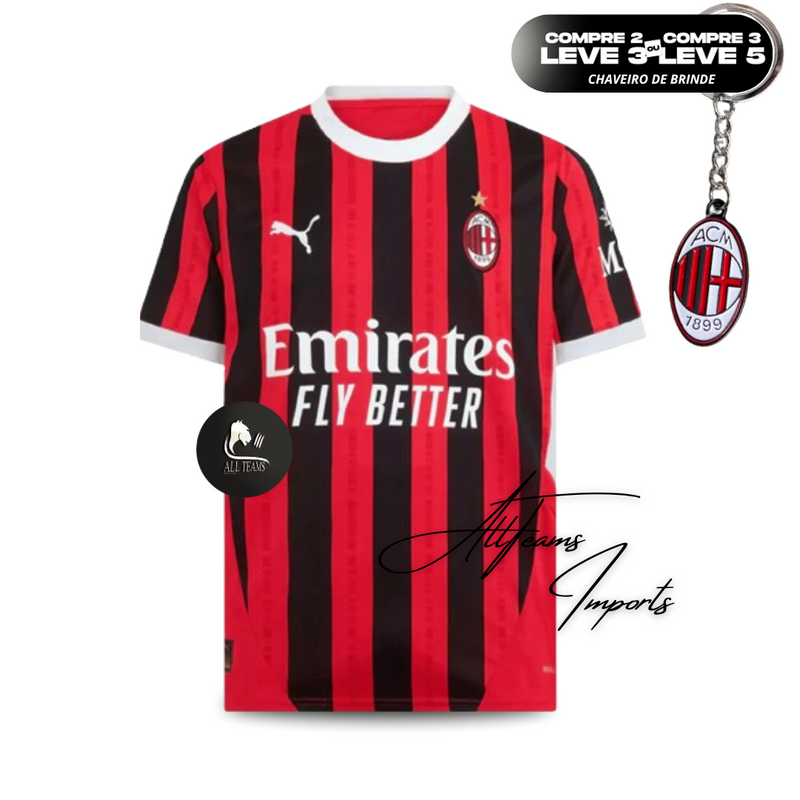 AC Milan Home Soccer Jersey 2024/25 Masculino