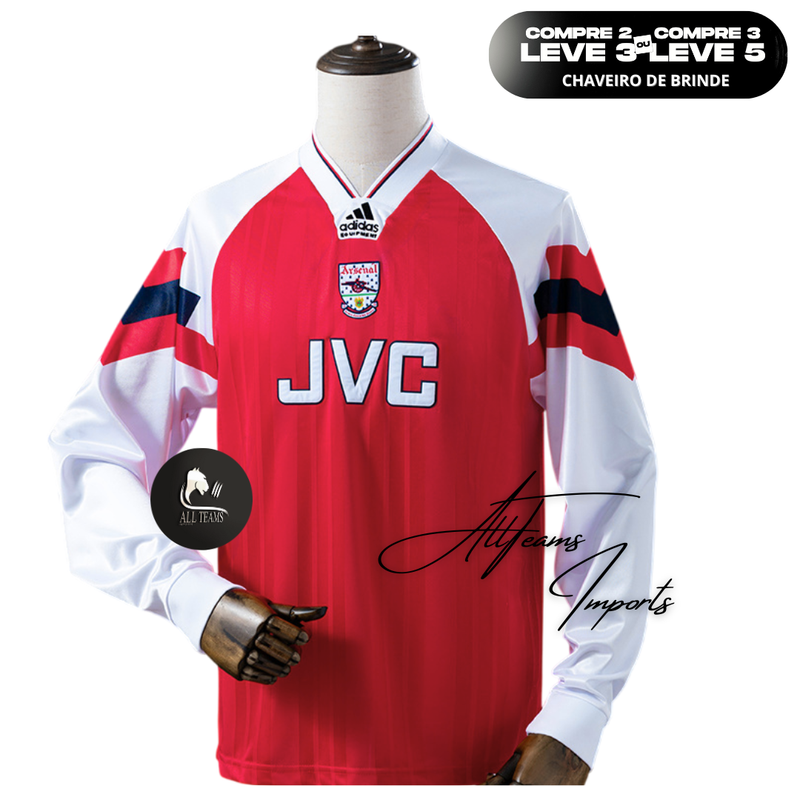 Camisa Arsenal Retro 1992 - Manga Longa - Allteams Imports