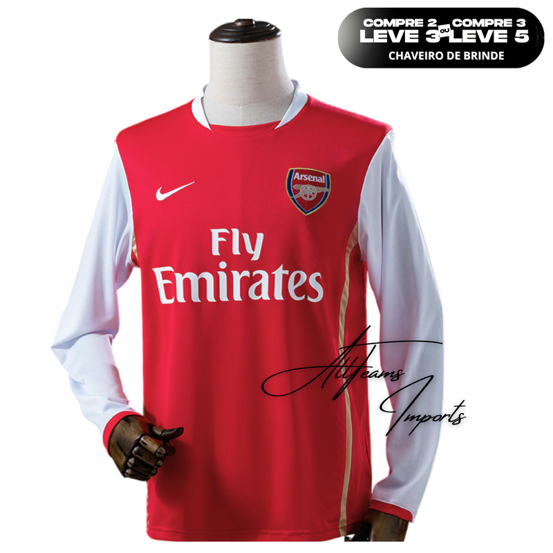 Camisa Arsenal Retro 2006 - Manga Longa - Allteams Imports