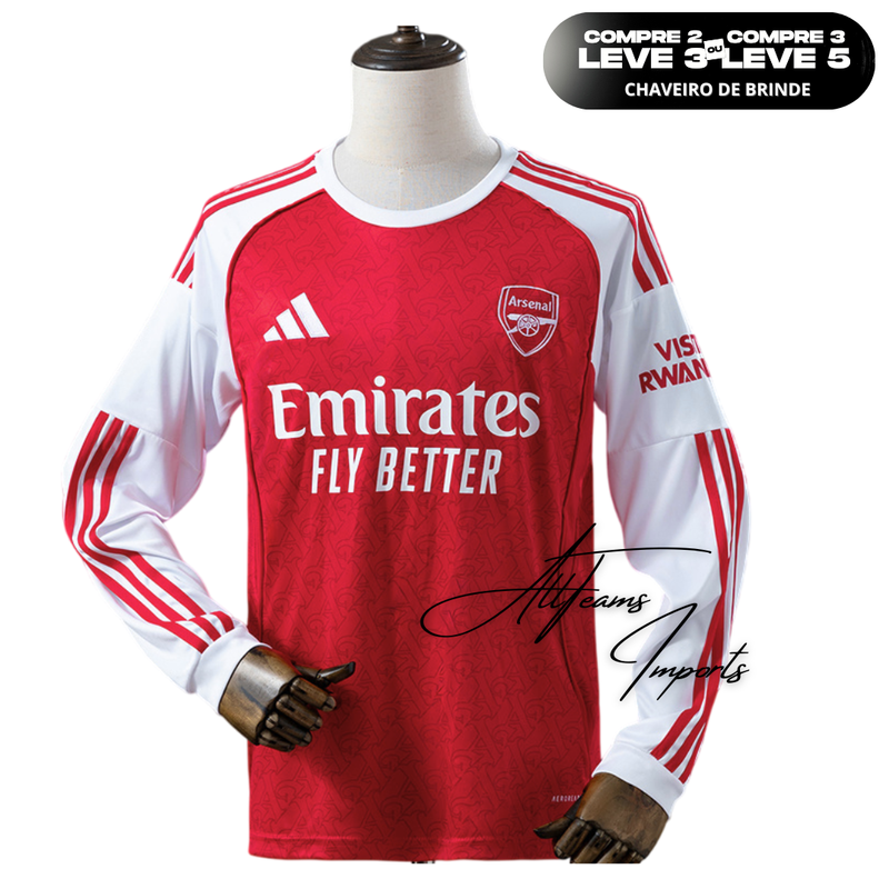 Camisa Arsenal Manga Longa 25/26 Torcedor - Allteams Imports