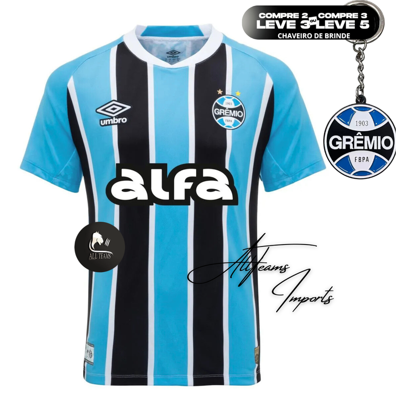 Camisa Grêmio 25/26 Patrocinador ALFA Masculino - Allteams Imports