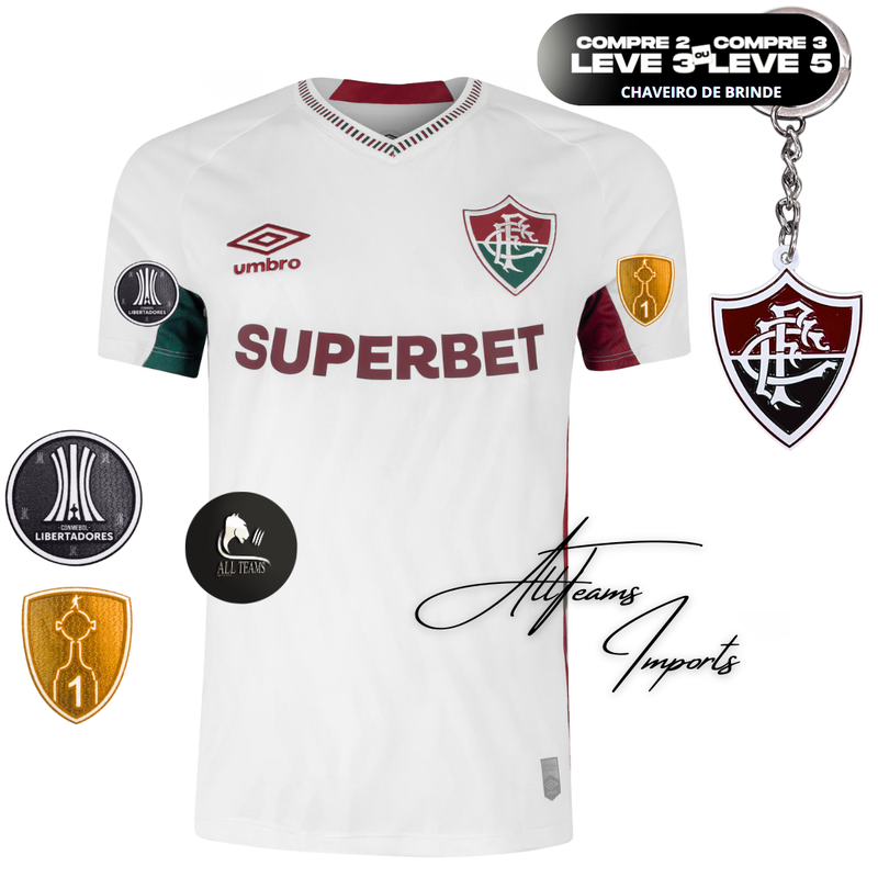 Camisa II Fluminense 25/26 + Pacths da Libertadores - Allteams Imports