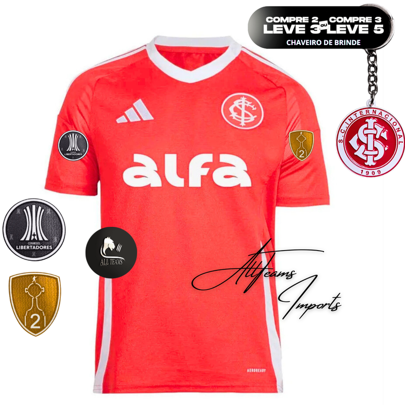 Camisa Internacional (ALFA) 25/26 Torcedor + Pachs Libertadores - Allteams Imports