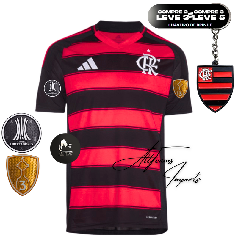 Camisa Torcedor Flamengo 25/26 + Pacths Libertadores