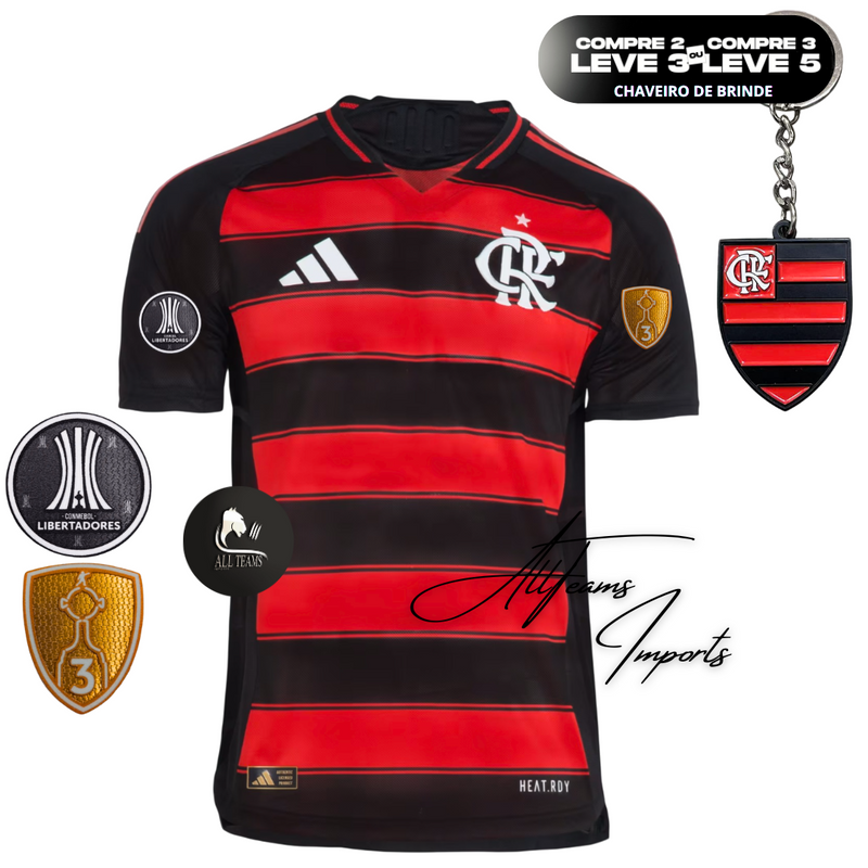 Camisa Torcedor Flamengo 24/25 + Pacths Libertadores