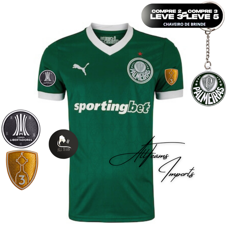 Camisa Palmeiras 25/26 + Pacth Libertadores (Masculino) Torcedor - Allteams Imports
