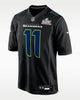 Camisa NFL Seattle Seahawks Preta #11 Jaxon Smith-Njigba – Super Bowl LX Jersey Masculina