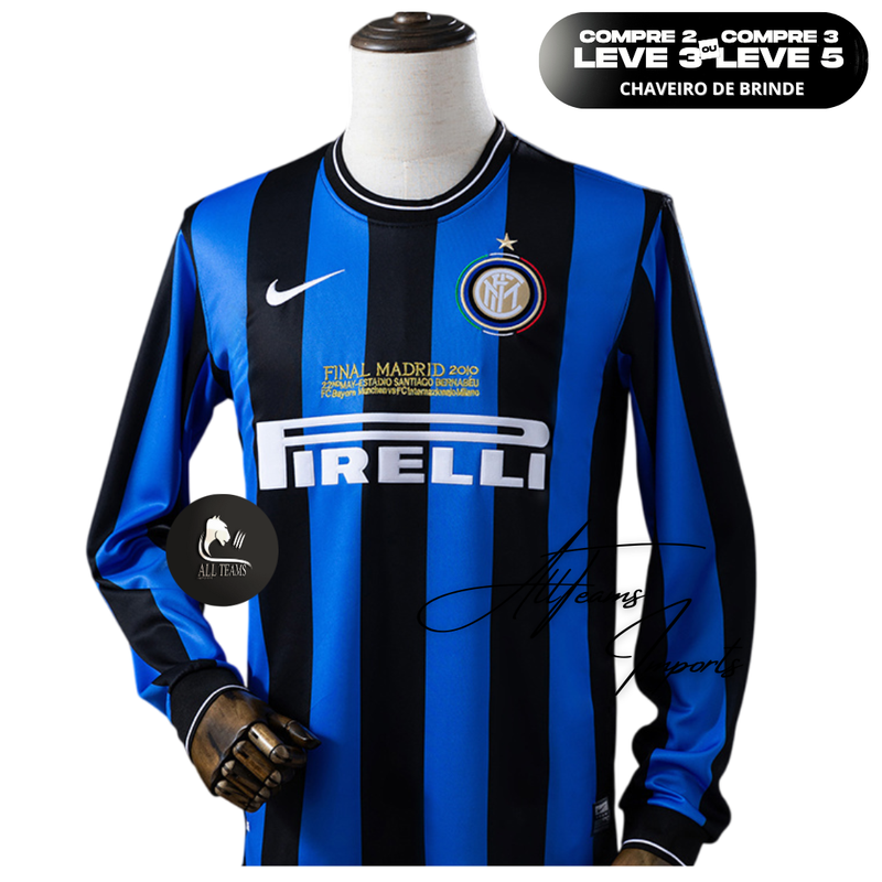 Camisa Retro Inter de Milão 2009 (Final Champions) - Manga Longa - Allteams Imports