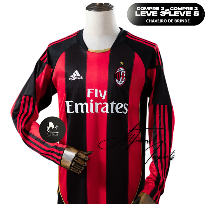 Camisa Retro Milan 2010/11 - Manga Longa - Allteams Imports