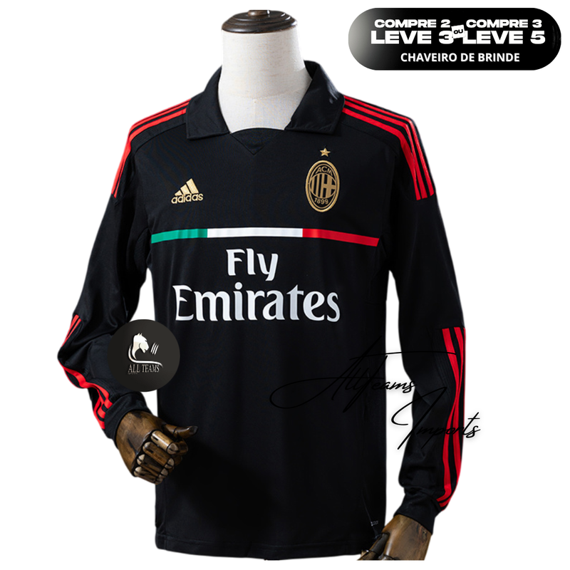 Camisa Retro Milan 2011/12 - Manga Longa - Allteams Imports