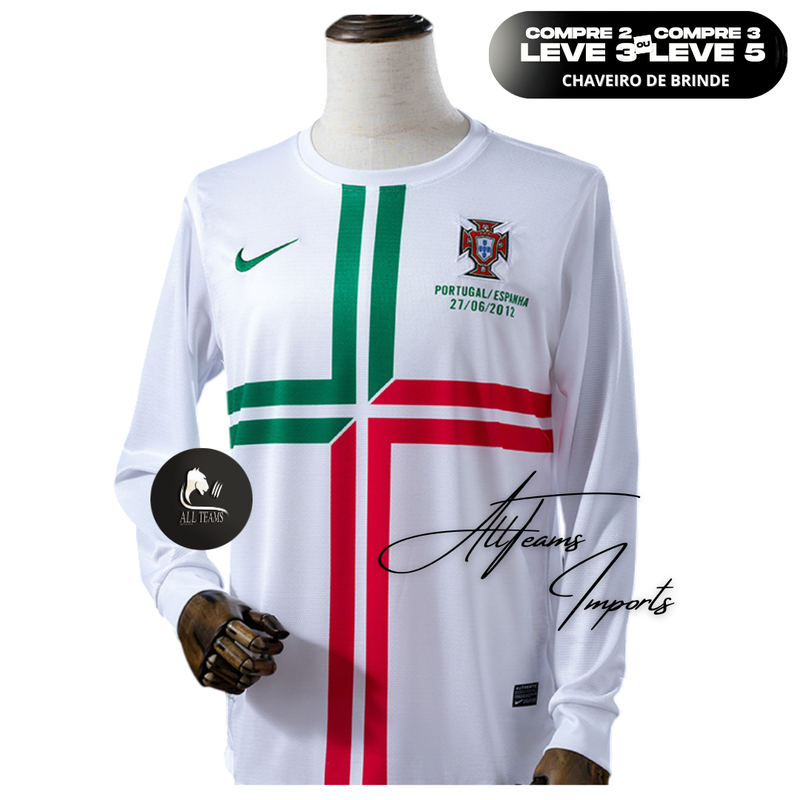 Camisa Retro Seleção Portugal 2012/13- Manga Longa - Allteams Imports