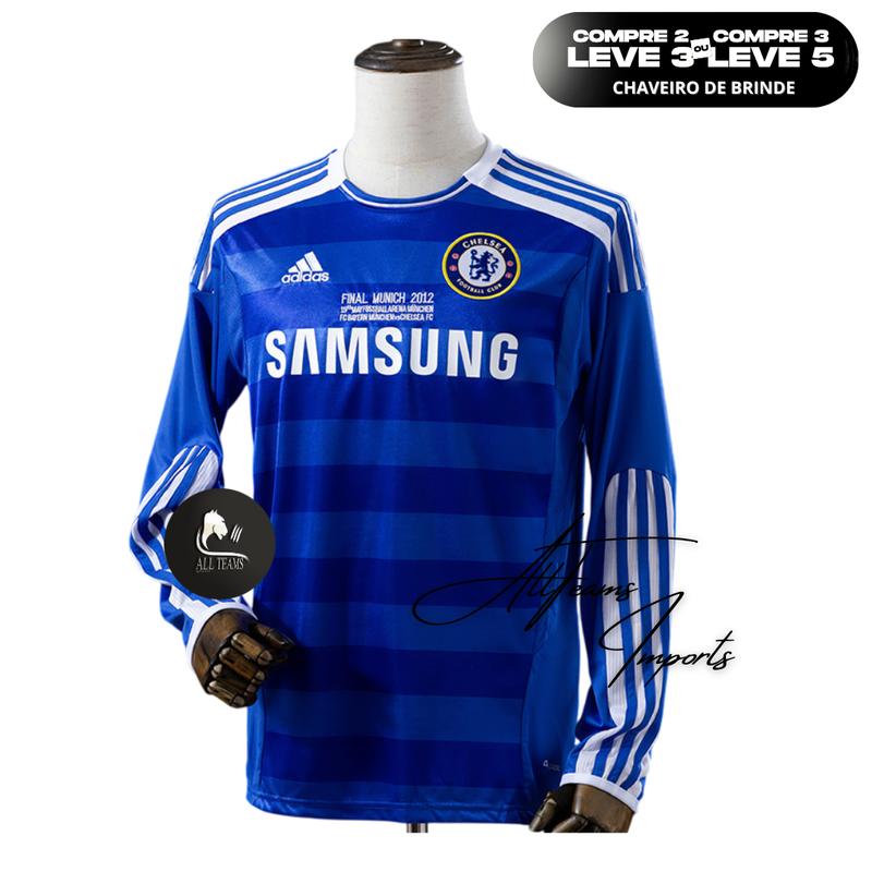 Camisa Chelsea Retro 2012 (Final Champions) - Manga Longa - Allteams Imports