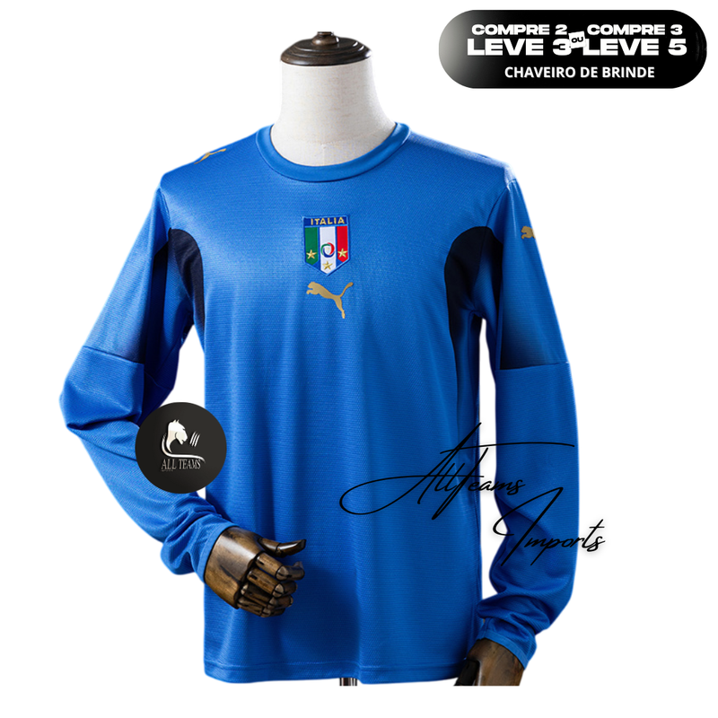 Camisa Seleção Itália Retro 2006- Manga Longa - Allteams Imports