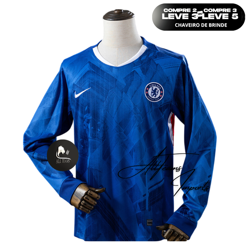 Camisa Chelsea Manga Longa 25/26 Torcedor - Allteams Imports