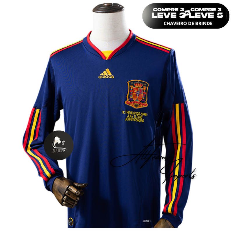Camisa Seleção Espanha Retro 2010 - Manga Longa - Allteams Imports