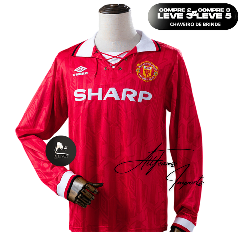 Camisa M. United Retro 1992/94 - Manga Longa - Allteams Imports
