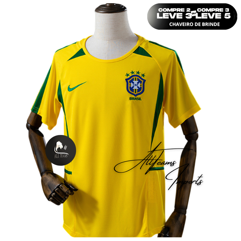 Camisa Retro Seleção Brasil 2002 - Allteams Imports